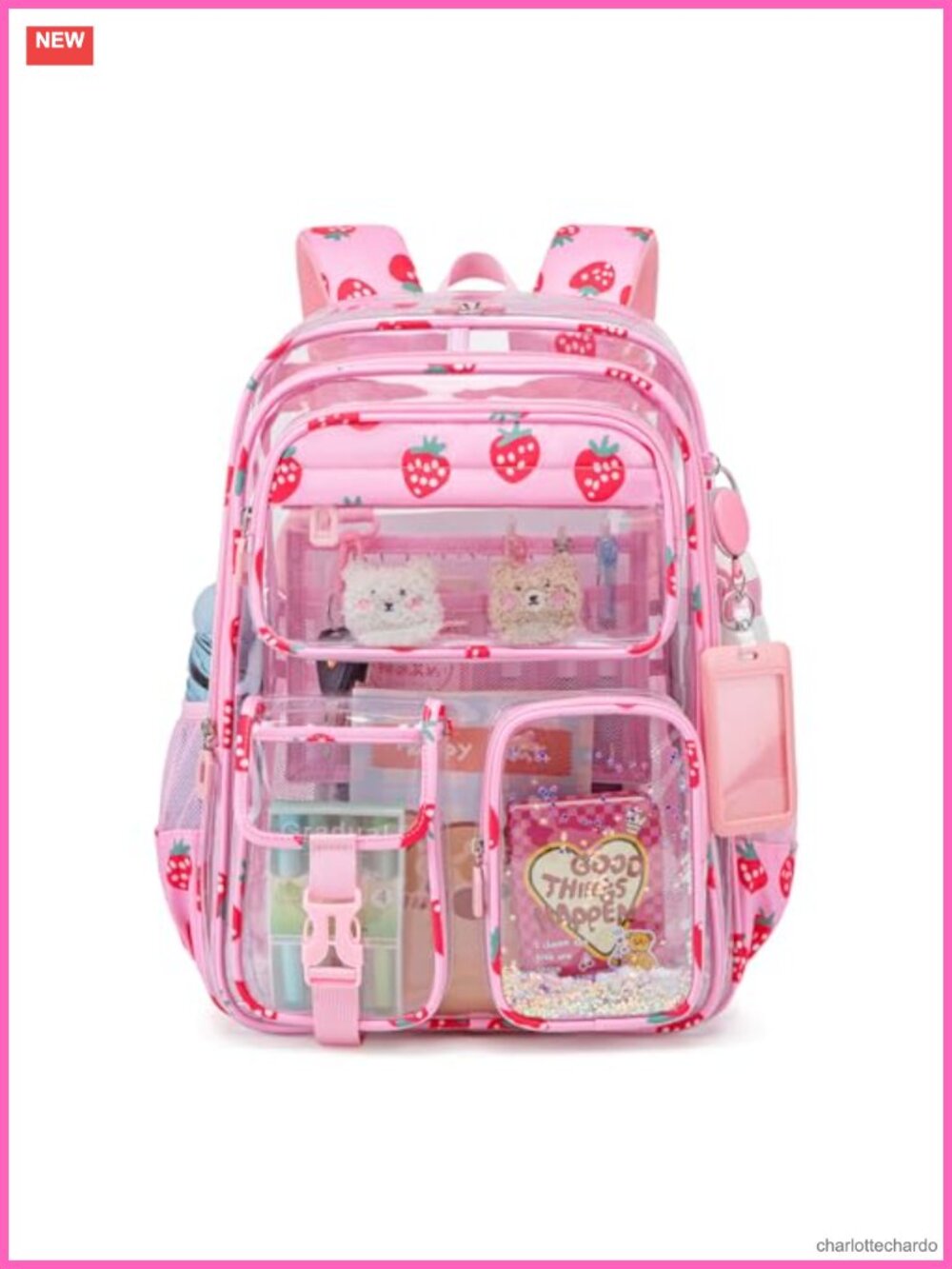 Clear Backpack for School, Stadium Approved Heavy Duty Transparent Bookbag